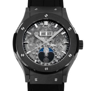 ウブロ(HUBLOT)のウブロ アエロフュージョン ムーンフェイズ ブラックマジック 517.CX.0170.LR メンズ 中古 腕時計(腕時計(アナログ))