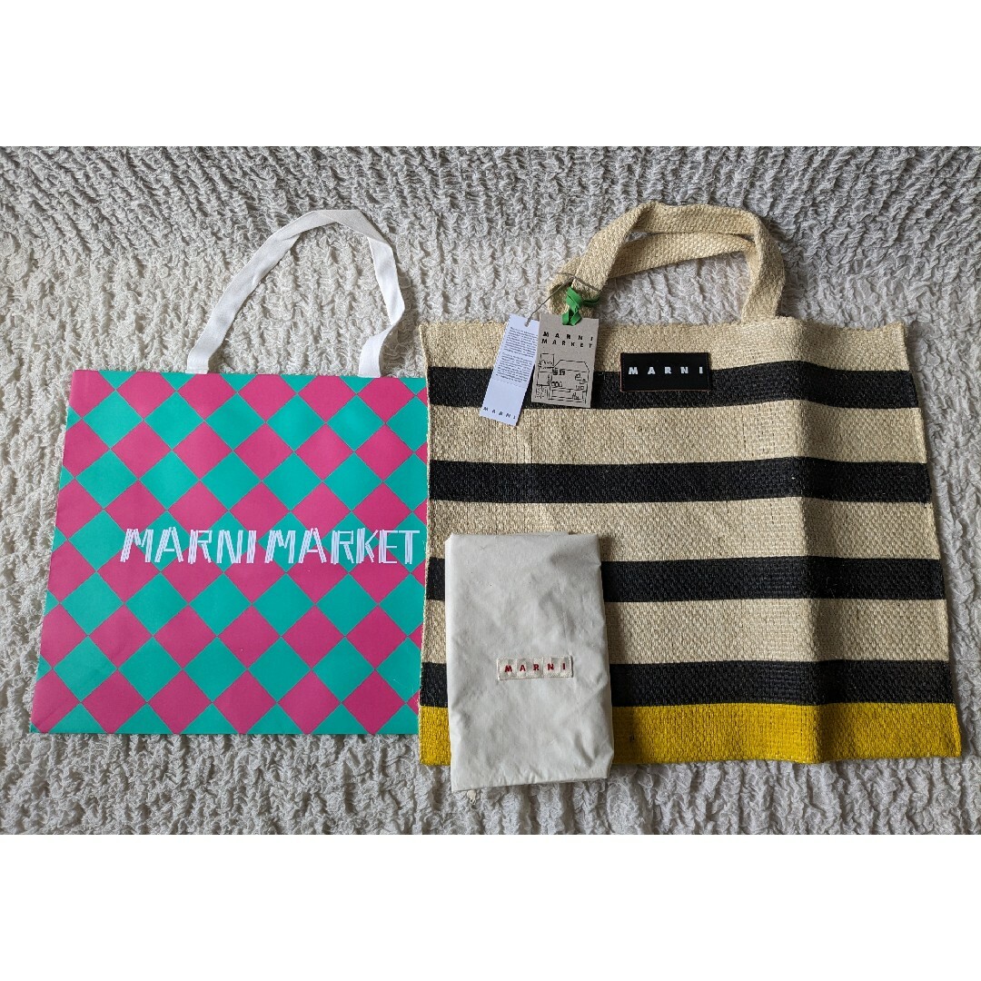 MARINI(マリーニ)のMARNI MARKET マルニ マーケット●カナパバッグ ボーダー ラージ●新 レディースのバッグ(トートバッグ)の商品写真