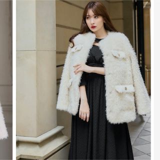 カラーグリーンherlipto Faux Fur Reversible Coat sage S