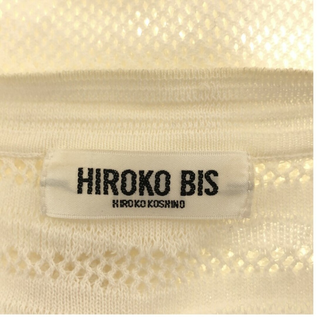 HIROKO BIS(ヒロコビス)のヒロコビス トップス カットソー シースルー ボーダー柄 七分丈９ コットン レディースのトップス(カットソー(長袖/七分))の商品写真