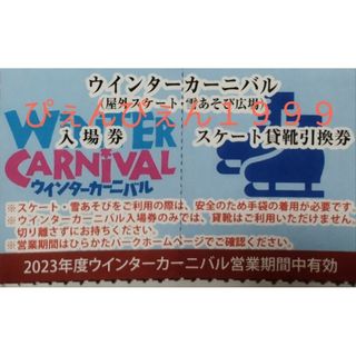 １名★ひらかたパーク ウインターカーニバ入場券／貸靴引換券付★ミニレター🔶(遊園地/テーマパーク)