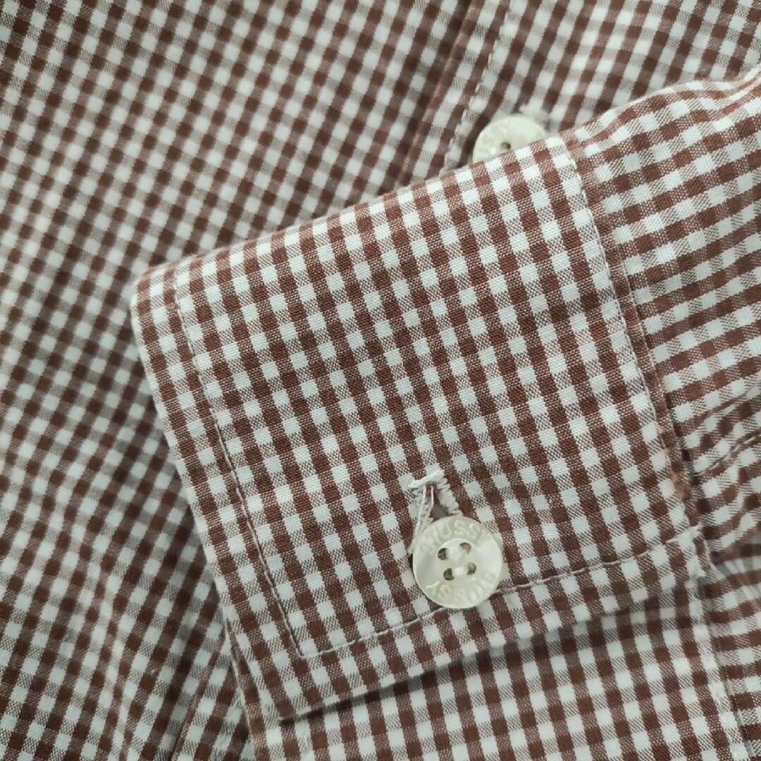 STUSSY(ステューシー)のStussy ギンガムチェックシャツ　ブラウン　美品　XL メンズのトップス(シャツ)の商品写真