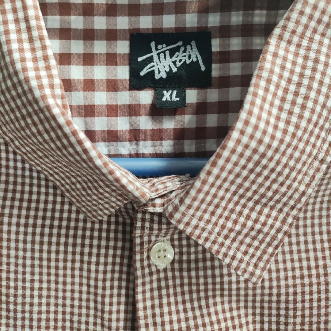 STUSSY(ステューシー)のStussy ギンガムチェックシャツ　ブラウン　美品　XL メンズのトップス(シャツ)の商品写真