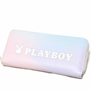 プレイボーイ(PLAYBOY)の新品 PLAYBOY 長財布 ラウンドファスナー プレイボーイ ピンク 水色(財布)