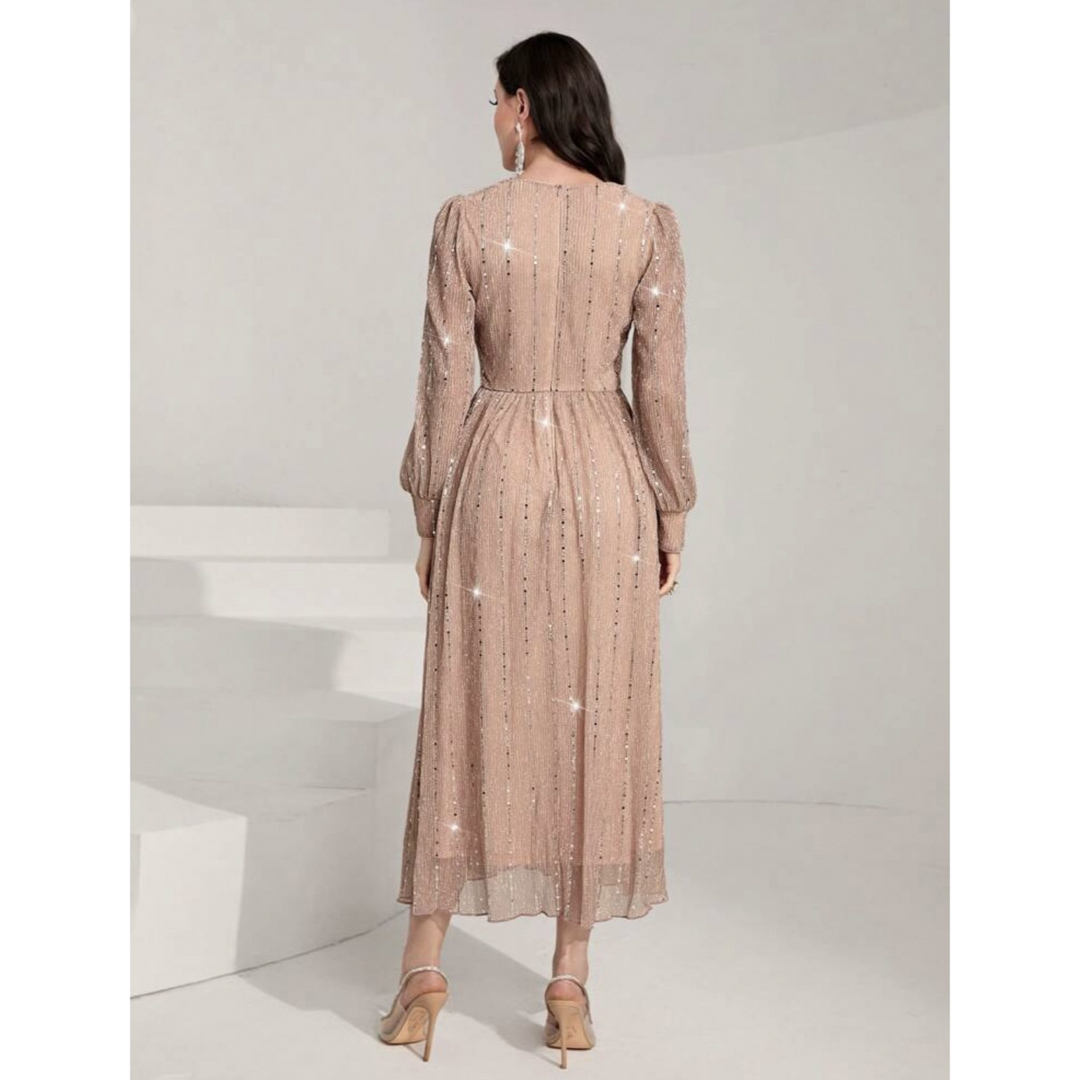 SHEIN(シーイン)のドレス スパンコール ワンピース ピンク レディースのワンピース(ロングワンピース/マキシワンピース)の商品写真