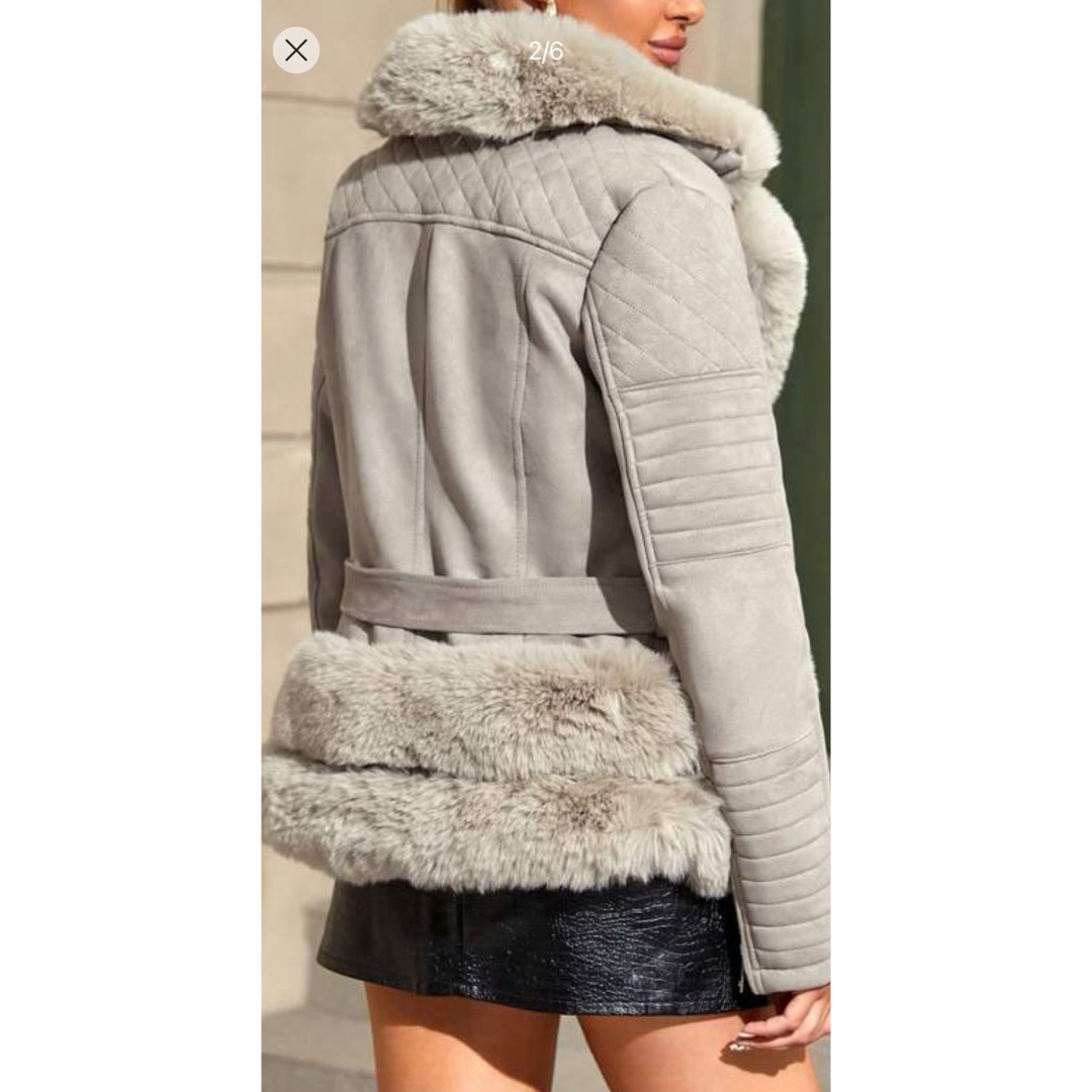 SHEIN(シーイン)のSHIEN ジップアップ　ファー　コート　 レディースのジャケット/アウター(毛皮/ファーコート)の商品写真