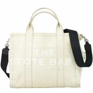 マークジェイコブス(MARC JACOBS)の本物 マークジェイコブス MARC JACOBS ザ トートバッグ ミディアム 2WAY ショルダーバッグ ハンドバッグ キャンバス ベージュ THE TOTE BAG バッグ 中古(ショルダーバッグ)