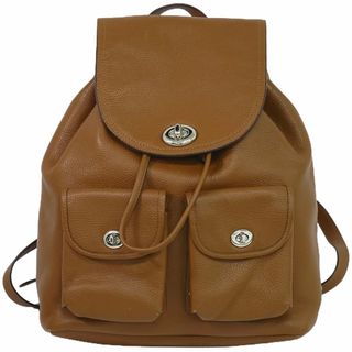 コーチ(COACH)の本物 コーチ COACH レザー リュックサック バックパック ブラウン 37582 バッグ 中古(リュック/バックパック)