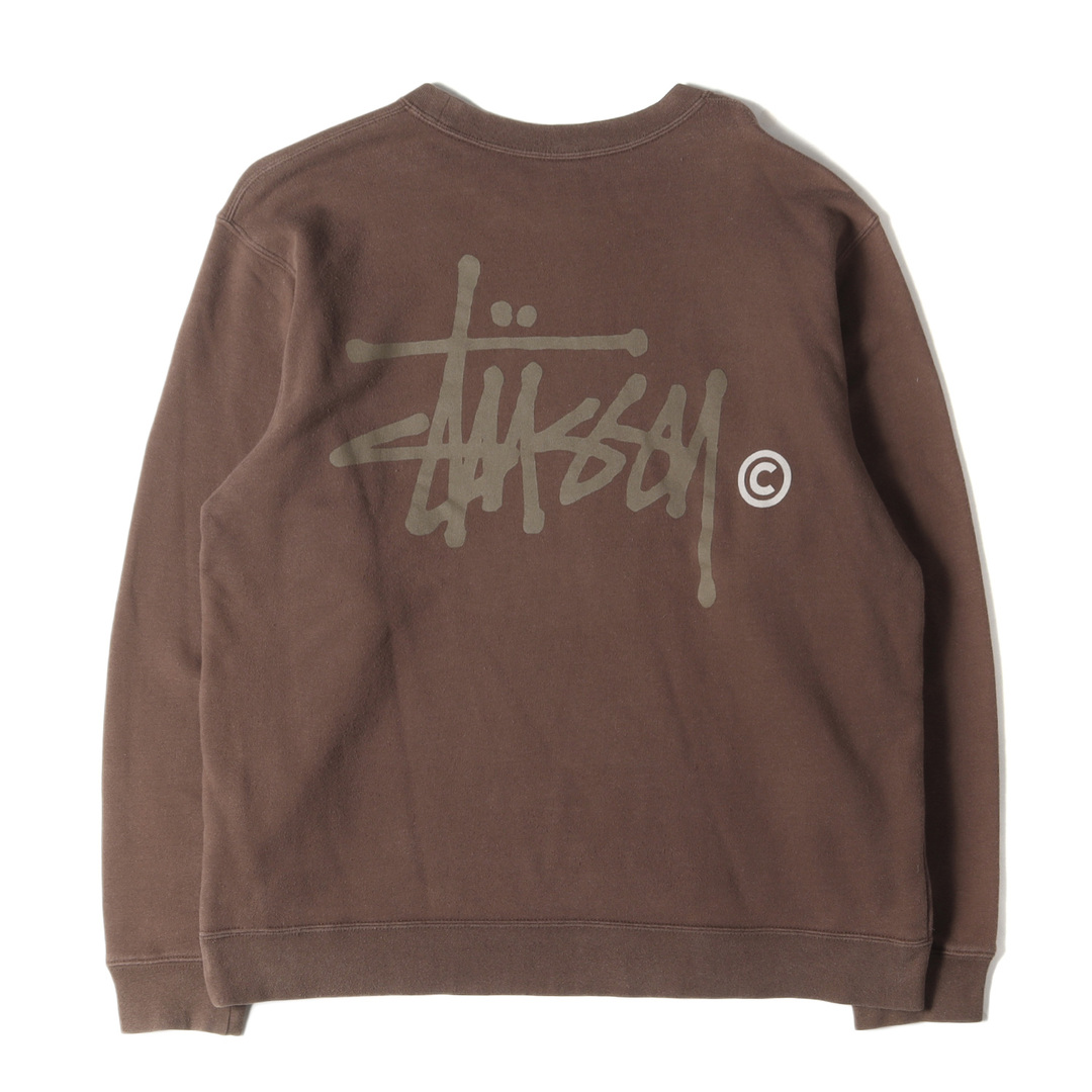 STUSSY(ステューシー)のSTUSSY ステューシー スウェット サイズ:L 00s ストックロゴ クルーネック スウェットシャツ ブラウン 00年代 アーカイブ トップス トレーナー【メンズ】【中古】 メンズのトップス(スウェット)の商品写真