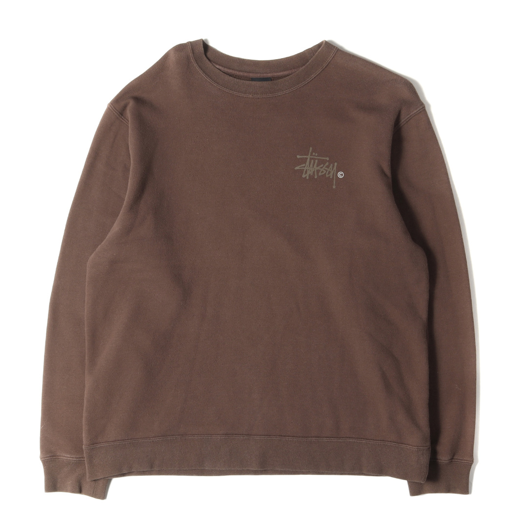 STUSSY(ステューシー)のSTUSSY ステューシー スウェット サイズ:L 00s ストックロゴ クルーネック スウェットシャツ ブラウン 00年代 アーカイブ トップス トレーナー【メンズ】【中古】 メンズのトップス(スウェット)の商品写真