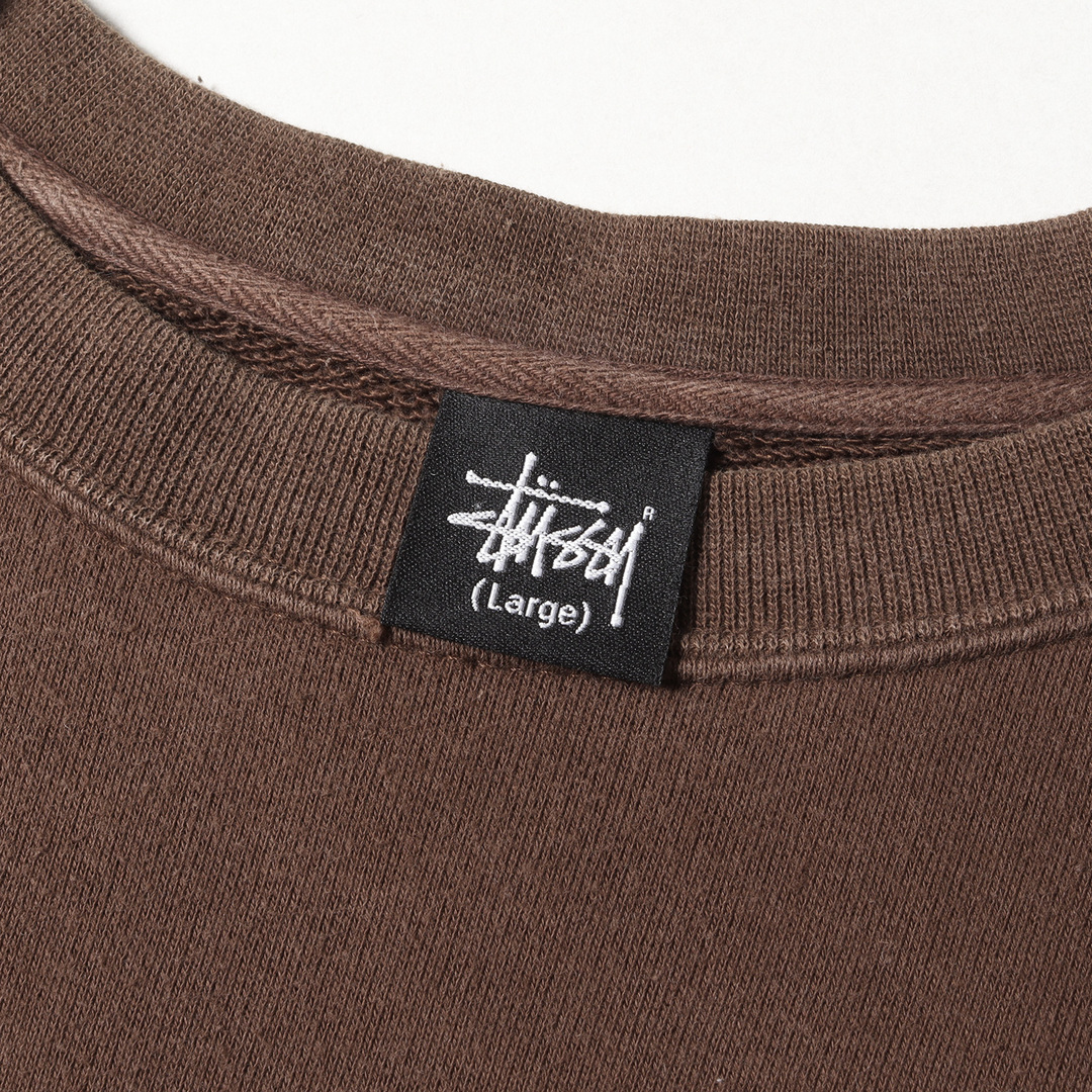 STUSSY(ステューシー)のSTUSSY ステューシー スウェット サイズ:L 00s ストックロゴ クルーネック スウェットシャツ ブラウン 00年代 アーカイブ トップス トレーナー【メンズ】【中古】 メンズのトップス(スウェット)の商品写真