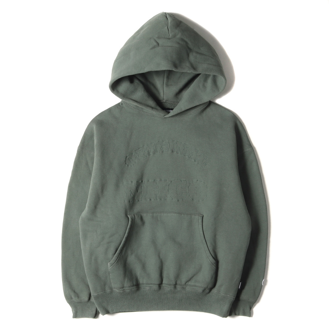 NEIGHBORHOOD(ネイバーフッド)のNEIGHBORHOOD ネイバーフッド パーカー サイズ:S 22AW ロゴ 刺繍 スウェット パーカー CLASSIC-S HOODED LS . CO グリーン系 トップス フーデッド スウェットシャツ【メンズ】【中古】 メンズのトップス(パーカー)の商品写真