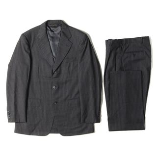 ブルックスブラザース(Brooks Brothers)のBROOKS BROTHERS ブルックスブラザーズ セットアップ スーツ サイズ:37REG 31W ペンシル ピン ストライプ ウールギャバ 段返り3B テーラード ジャケット & ツータック テーパード スラックス パンツ グレー 日本製【メンズ】【中古】(セットアップ)