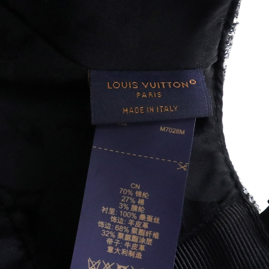 LOUIS VUITTON(ルイヴィトン)のルイ ヴィトン キャップ 帽子 Mサイズ コットン ナイロン シルク モノグラム ジャカード デニム ブラック ホワイト 黒 白 シルバー金具 M7028M 箱付 LOUIS VUITTON（新品・未使用品） メンズの帽子(キャップ)の商品写真