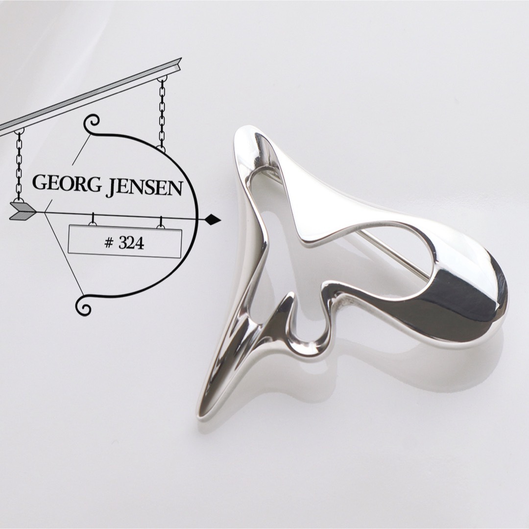 Georg Jensen(ジョージジェンセン)のジョージ ジェンセン ヘニング コッペル 324 925S シルバー ブローチ レディースのアクセサリー(ブローチ/コサージュ)の商品写真