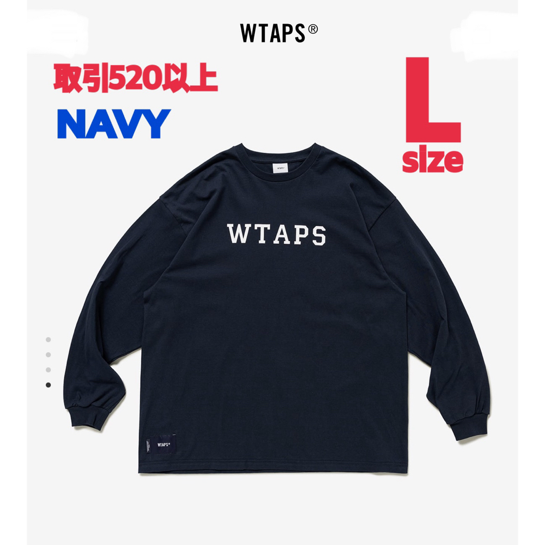 W)taps(ダブルタップス)のWTAPS 2023FW COLLEGE LS TEE NAVY Lサイズ メンズのトップス(Tシャツ/カットソー(七分/長袖))の商品写真