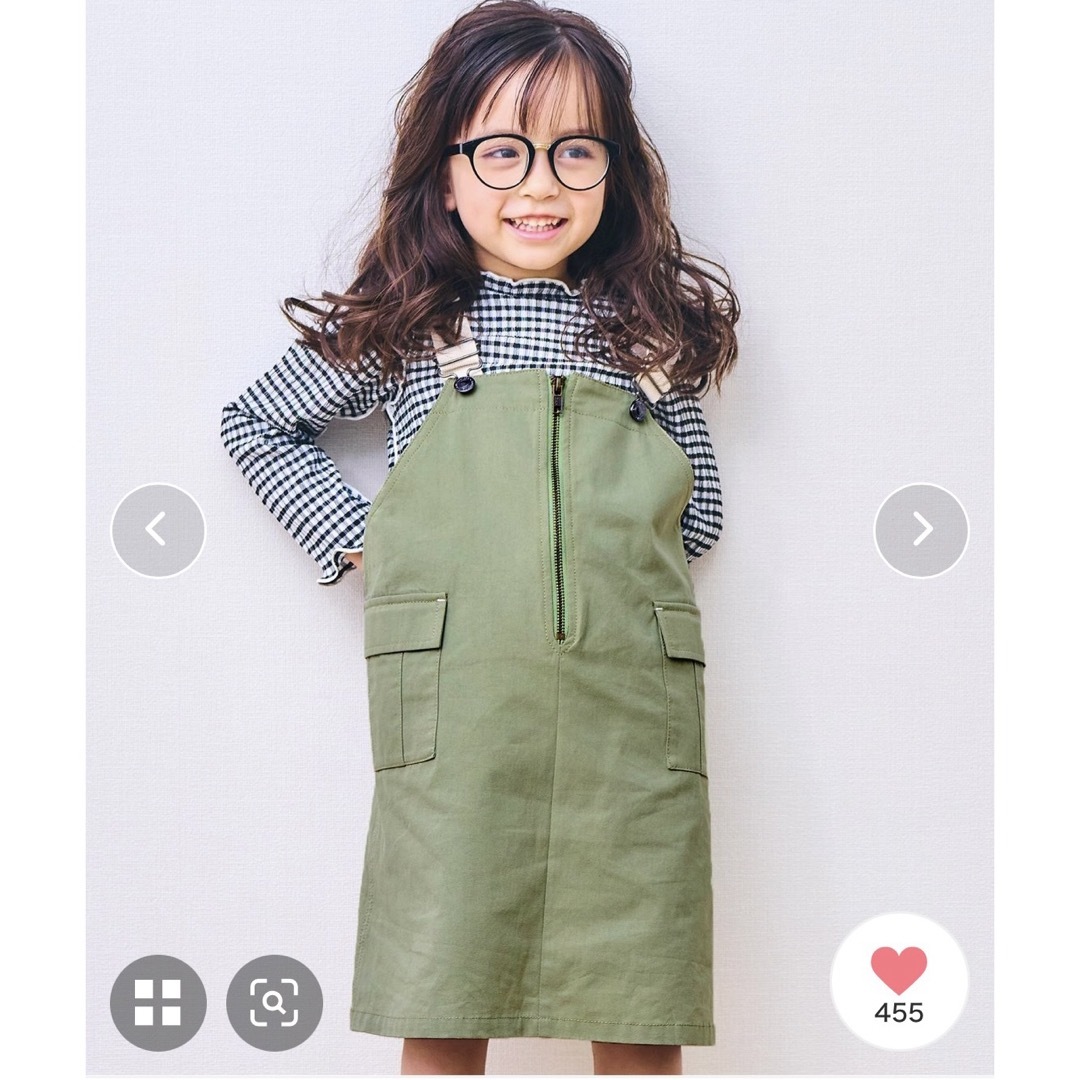 apres les cours(アプレレクール)の新品未使用タグ付き apres les cours ジャンパースカート キッズ/ベビー/マタニティのキッズ服女の子用(90cm~)(ワンピース)の商品写真