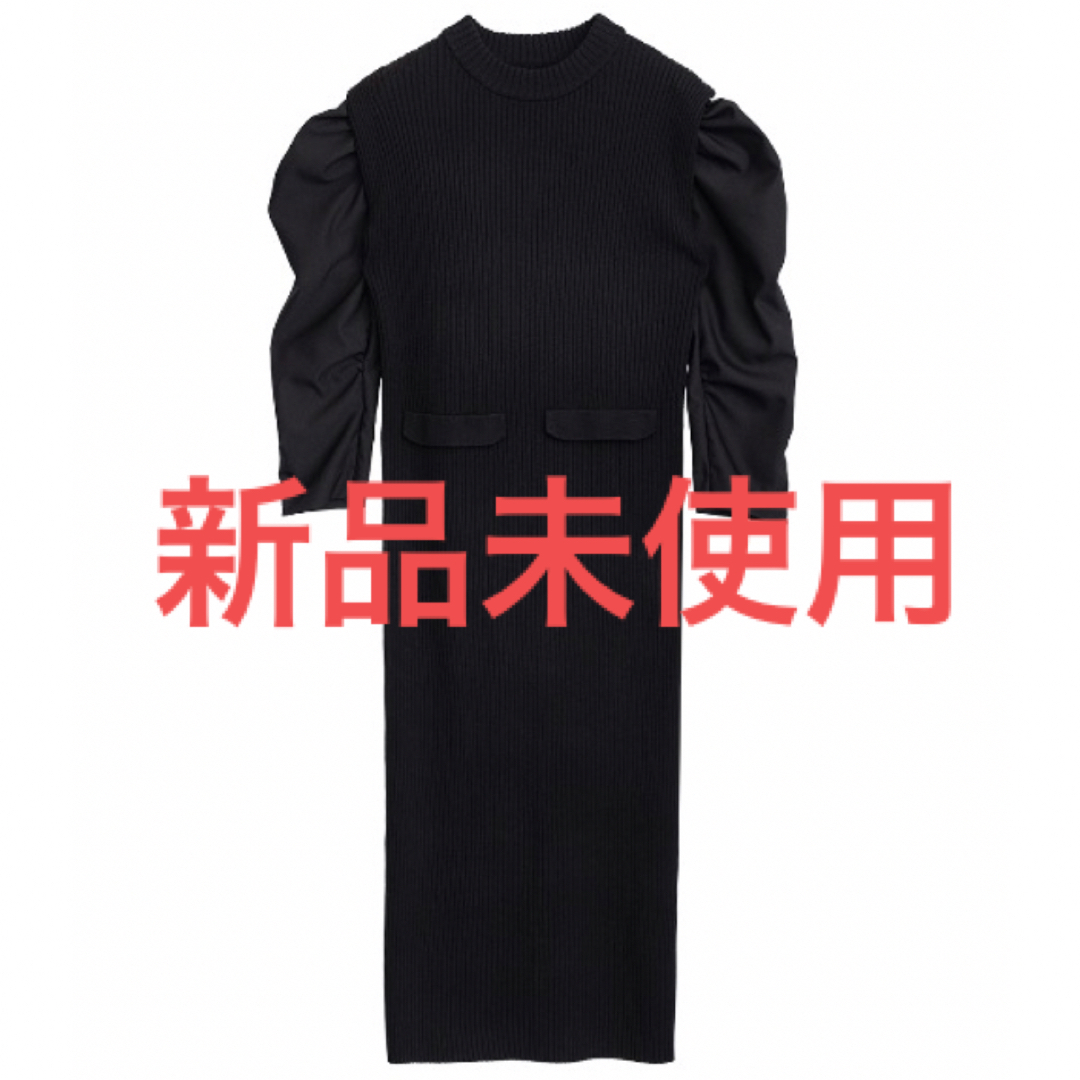 AMERI　JACKET LIKE TIGHT KNIT DRESS