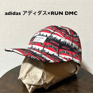 アディダス(adidas)のadidas×RUN DMC古着総柄ジェットキャップフリーサイズ(57〜60cm(キャップ)