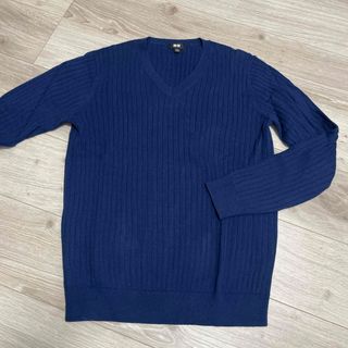 ユニクロ(UNIQLO)のUNIQLO コットンカシミヤ　リブＶネックセーター(ニット/セーター)