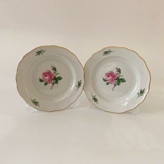 マイセン(MEISSEN)のマイセン ピンクローズ 金彩 プレート2枚①(食器)