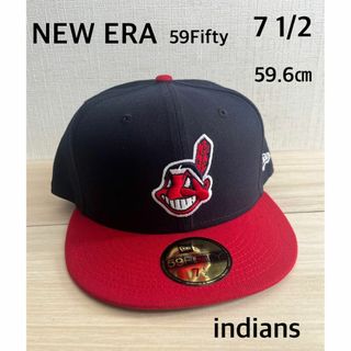 ニューエラー(NEW ERA)のニューエラ インディアンス  キャップ  ネイビー 59Fifty 7 1/2(キャップ)