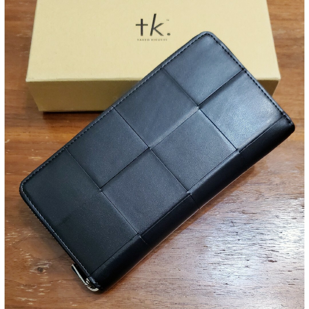 TAKEO KIKUCHI(タケオキクチ)のtk.　新品　メンズ　フェイクレザーウォレット(イントレチャート/ブラック長) メンズのファッション小物(長財布)の商品写真