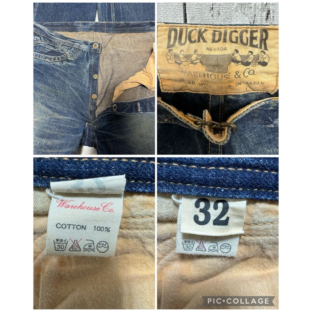 WAREHOUSE(ウエアハウス)の美品！warehouse×DUCKDIGGER 天然泥加工デニム！雰囲気◎ メンズのパンツ(デニム/ジーンズ)の商品写真