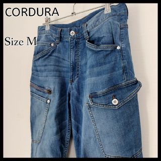 コーデュラ(CORDURA)のCORDURA☆ワークパンツ／デニム ジーンズ　M　インディゴ　多収納ポケット(デニム/ジーンズ)