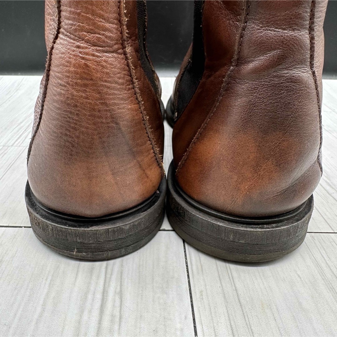 ZARA(ザラ)の【ZARA】ザラ 26.5 ブーツ サイドゴア レザー ブラウン 41 メンズの靴/シューズ(ブーツ)の商品写真