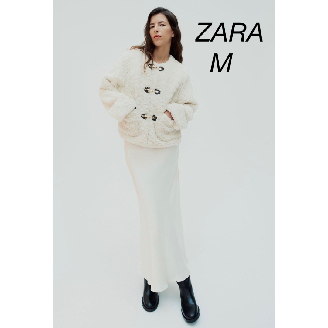 ZARA(ザラ)のZARA フェイクボア ジャケット ロブスター クラスプ レディースのジャケット/アウター(毛皮/ファーコート)の商品写真