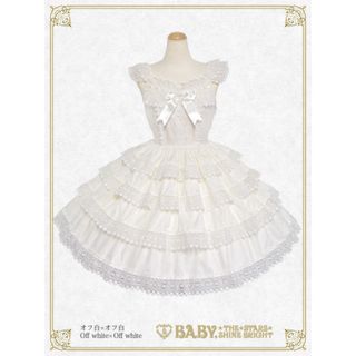 ひざ丈ワンピース【最終値下】レースフリルjsk BABY ヘッドドレスセット