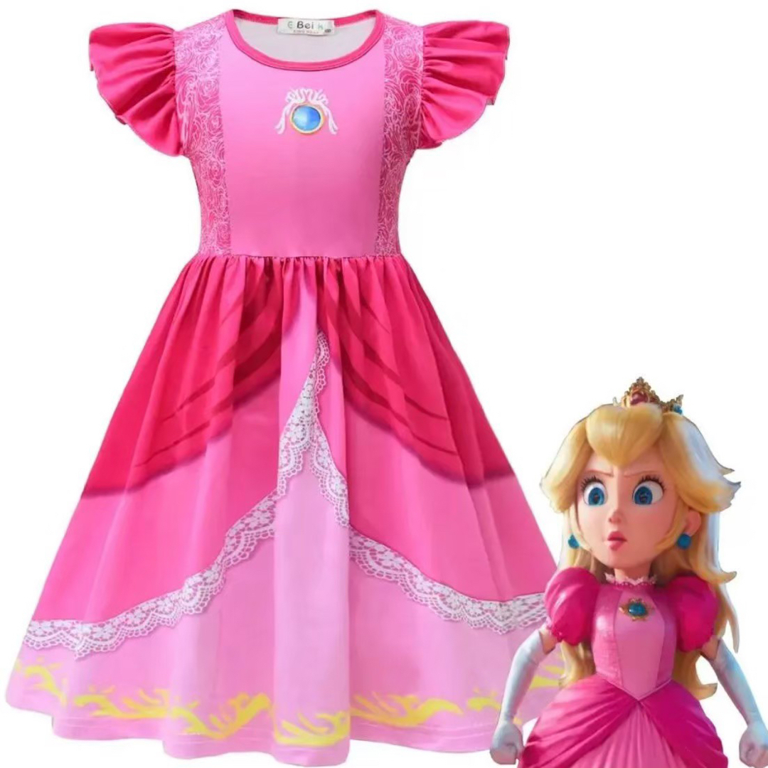 ピーチ姫 仮装 ワンピース USJ プリンセス 110 120 130 キッズ/ベビー/マタニティのキッズ服女の子用(90cm~)(ワンピース)の商品写真