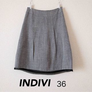 インディヴィ(INDIVI)のINDIVI 可愛い 膝丈スカート 日本製 36 ラメ ワールド(ひざ丈スカート)
