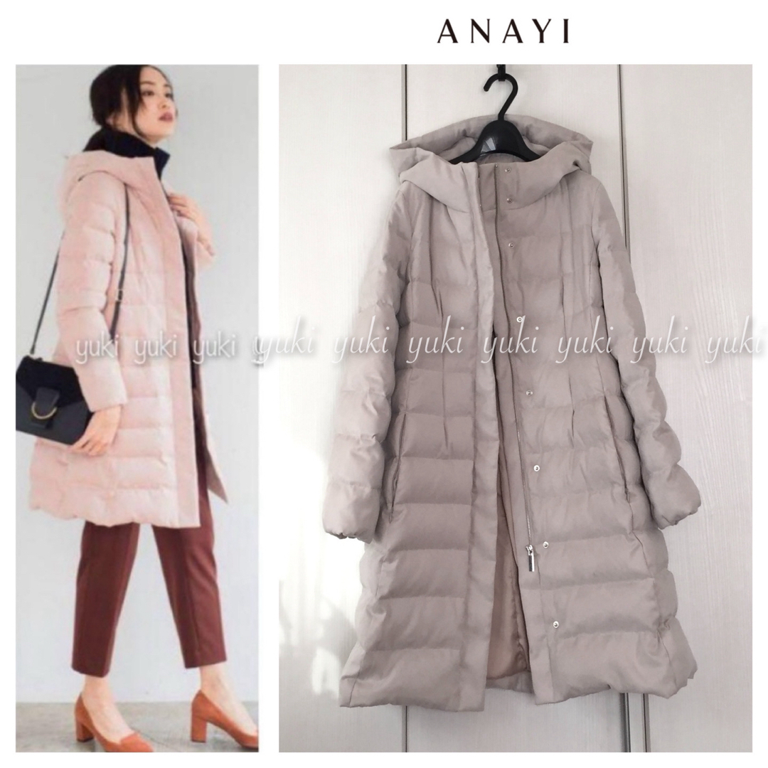 ANAYI(アナイ)のANAYI フェイクスエード ダウンコート  38 レディースのジャケット/アウター(ダウンコート)の商品写真