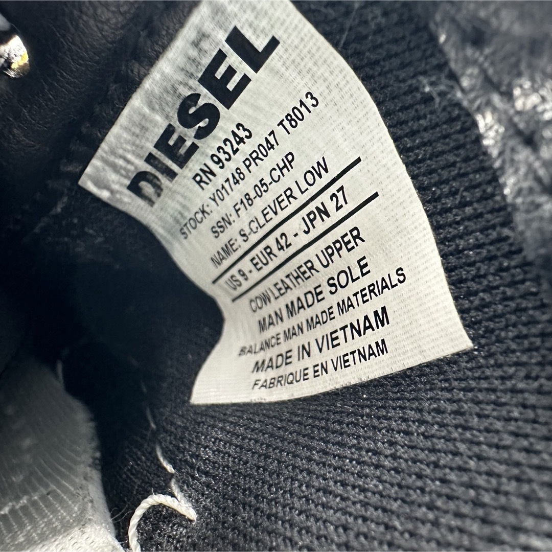 DIESEL(ディーゼル)の【DIESEL】ディーゼル 27 スニーカー スエード ブラック メンズの靴/シューズ(スニーカー)の商品写真