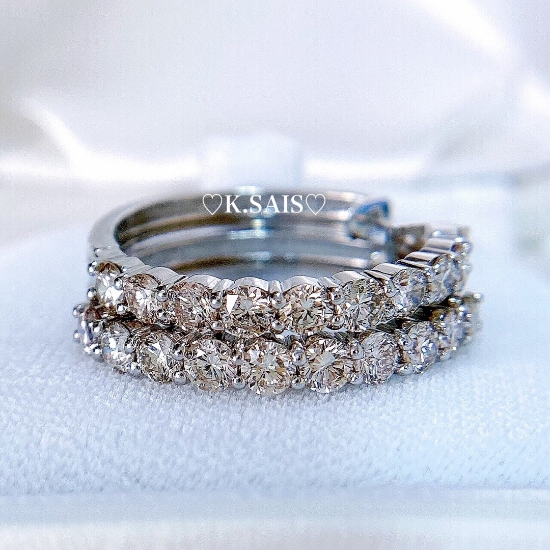 Pt950 ダイヤモンド ピアス 大粒ダイヤモンド 各1.20ct pt K18 レディースのアクセサリー(ピアス)の商品写真