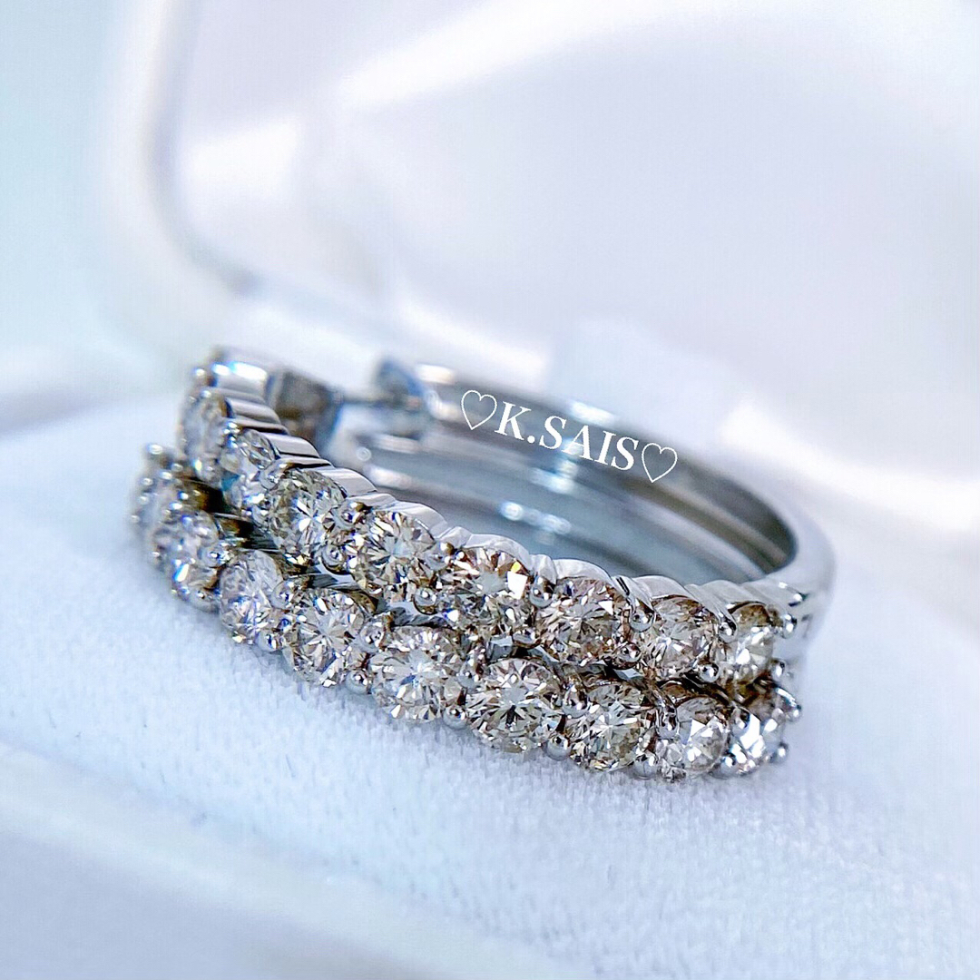 Pt950 ダイヤモンド ピアス 大粒ダイヤモンド 各1.20ct pt K18 レディースのアクセサリー(ピアス)の商品写真