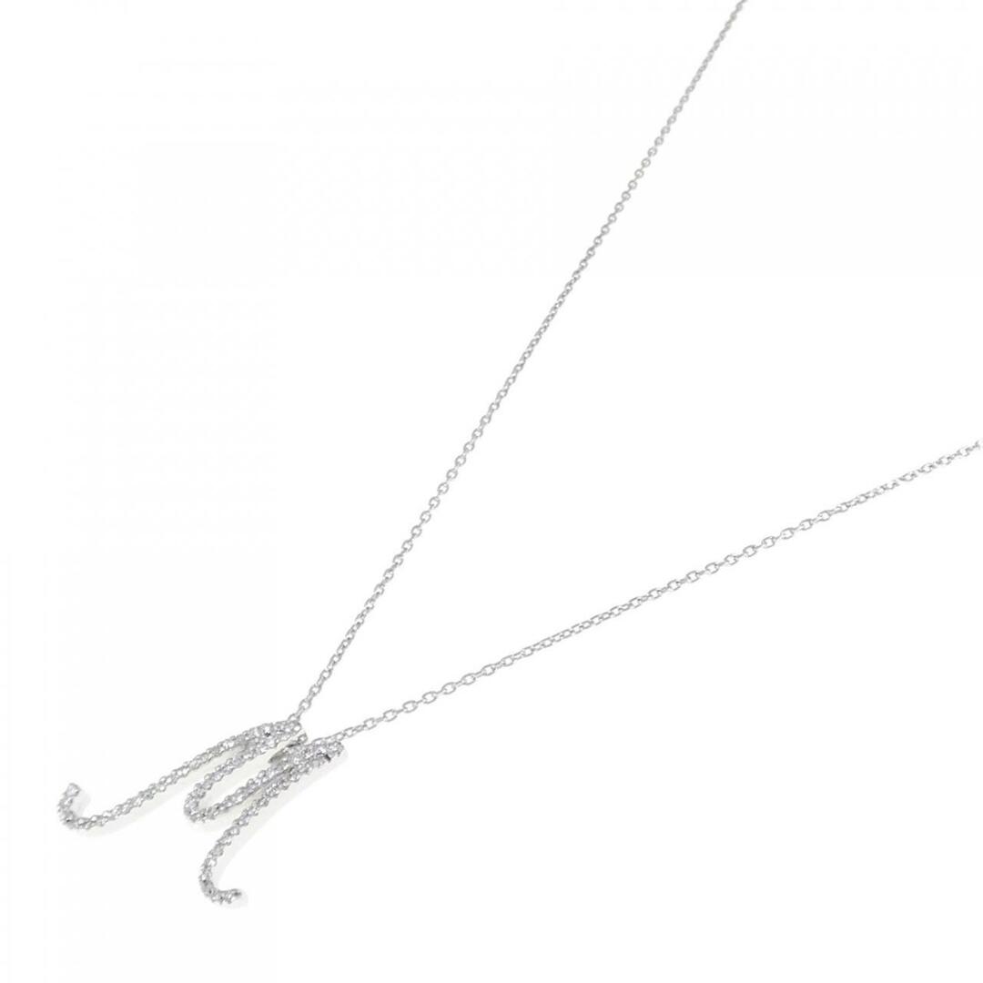K18WG イニシャルM ダイヤモンド ネックレス 0.30CT レディースのアクセサリー(ネックレス)の商品写真