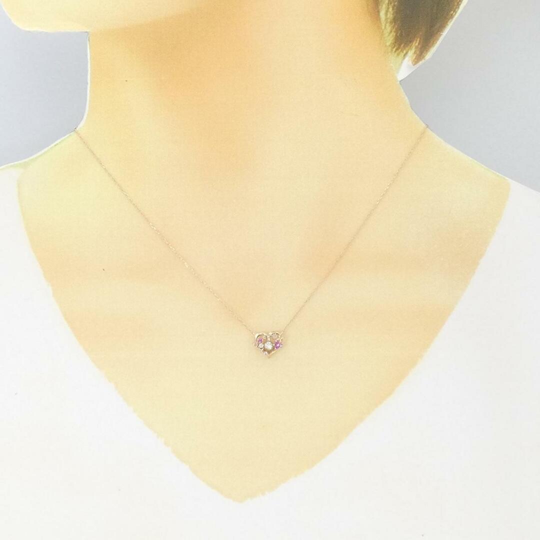 Samantha Tiara(サマンサティアラ)のサマンサティアラ ハート カラーストーン ネックレス 0.09CT レディースのアクセサリー(その他)の商品写真