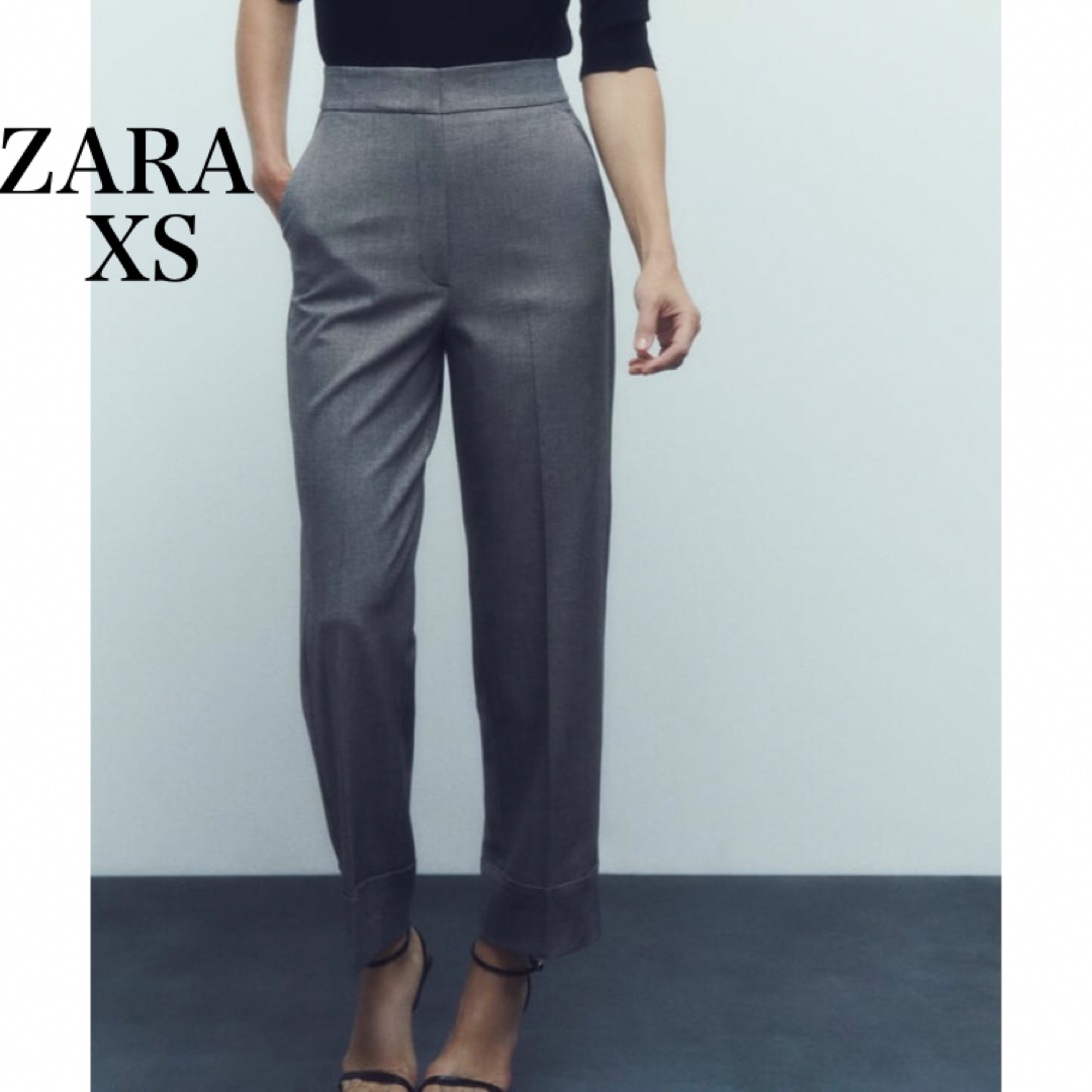 ZARA(ザラ)のZARA ロールアップヘムストレートレッグパンツ レディースのパンツ(カジュアルパンツ)の商品写真