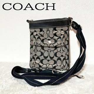 コーチ(COACH)のレア✨COACH コーチショルダーバッグハンドバッグ総柄シグネチャーブラック黒(ショルダーバッグ)