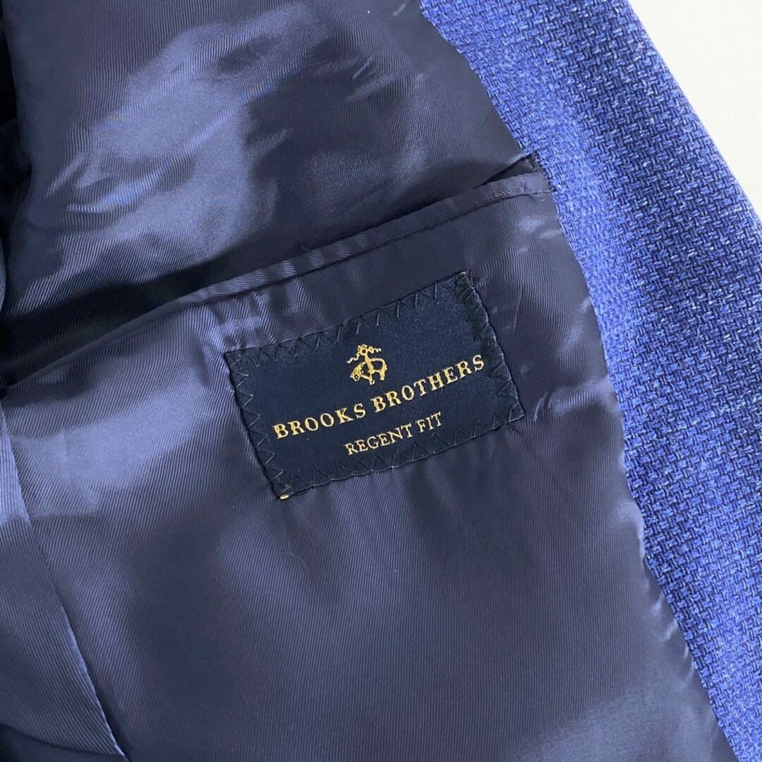 Brooks Brothers(ブルックスブラザース)の27b11 BROOKS BROTHERS ブルックスブラザーズ シルク混 2Bテーラードジャケット 38 ブルー ブレザー REGENT FIT メンズのジャケット/アウター(テーラードジャケット)の商品写真