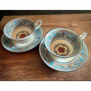 ウェッジウッド(WEDGWOOD)の美品　フロレンティーンターコイズ　ウェッジウッド  ティーカップ　ソーサー(食器)