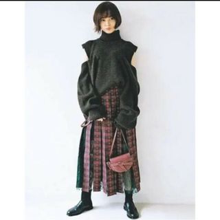 リステア(RESTIR)のIRENE WOVEN CHECK LACE SKIRT(ロングスカート)