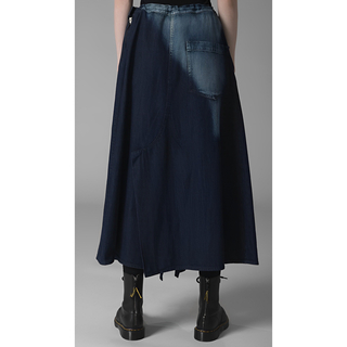 Y's - Y's SPOTTED DENIM TRIANGLE GUSSET SKIRT