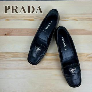 プラダ(PRADA)のプラダ PRADA パンプス スクエアトゥ トライアングルロゴ 三角プレート(ハイヒール/パンプス)