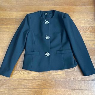 ヨーコチャン(YOKO CHAN)のZARA ジャケット　サイズＬ　ブラック(テーラードジャケット)