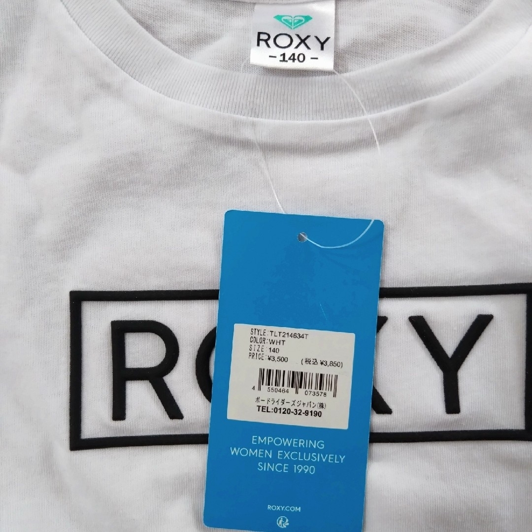 Roxy(ロキシー)の【ROXY】新品未使用！Girls ロンT 140 白 ホワイト 長袖 キッズ/ベビー/マタニティのキッズ服女の子用(90cm~)(Tシャツ/カットソー)の商品写真