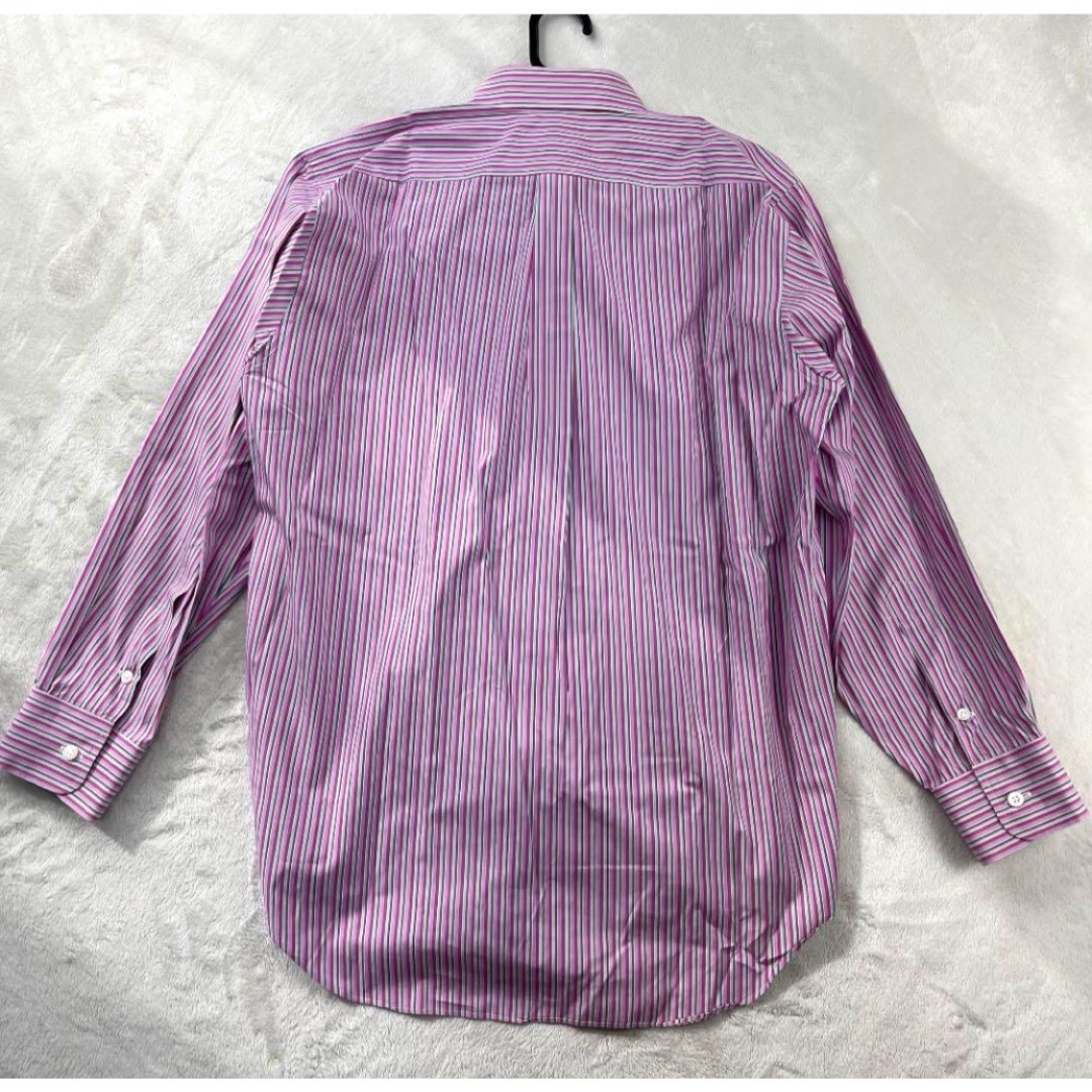 三越(ミツコシ)の極美品✨高級　三越オーダーメイド　コットン　ワイシャツ　ストライプ　メンズ メンズのトップス(シャツ)の商品写真